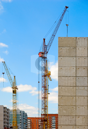 To use this stock image in your creative project, please select the size you need over to the right and click the "Add to Cart" button.
Your downloaded image will come with the Cutcaster watermark removed so don’t worry about the watermark you see on this page. Building crane stock photo, Building crane and building under construction against blue cloudy sky
by olinchuk