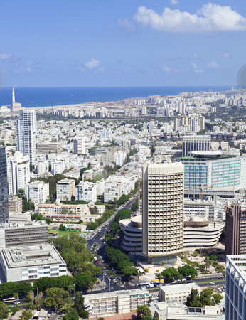 To use this stock image in your creative project, please select the size you need over to the right and click the "Add to Cart" button.
Your downloaded image will come with the Cutcaster watermark removed so don’t worry about the watermark you see on this page. Cityscape stock photo, Tel Aviv skyline / Aerial view of Tel Aviv by Dmitry Pistrov
