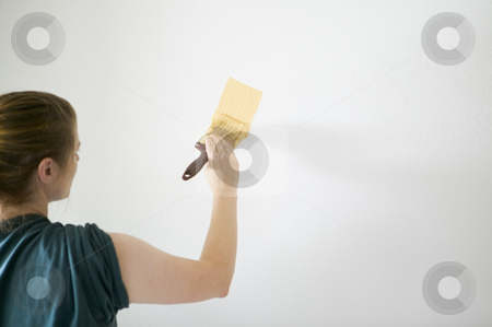 To use this stock image in your creative project, please select the size you need over to the right and click the "Add to Cart" button.
Your downloaded image will come with the Cutcaster watermark removed so don’t worry about the watermark you see on this page. Woman painting stock photo, Woman painting white wall with bright yellow paint, concept photography, model released by Bryan Mullennix