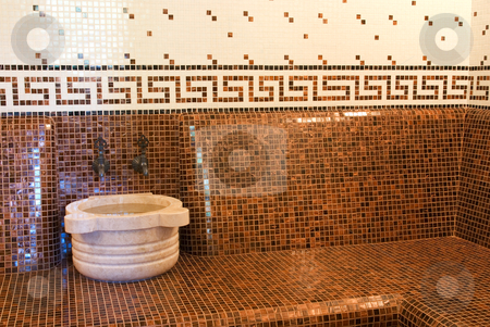 To use this stock image in your creative project, please select the size you need over to the right and click the "Add to Cart" button.
Your downloaded image will come with the Cutcaster watermark removed so don’t worry about the watermark you see on this page. Turkish bath stock photo, Turkish bath with ceramic tile in roman style by olinchuk