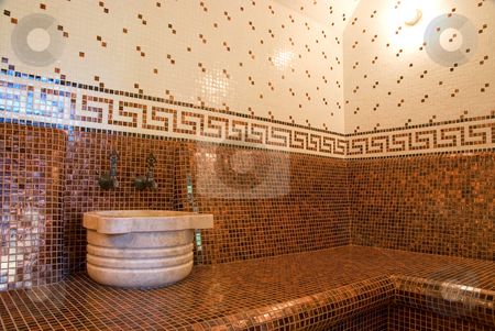 To use this stock image in your creative project, please select the size you need over to the right and click the "Add to Cart" button.
Your downloaded image will come with the Cutcaster watermark removed so don’t worry about the watermark you see on this page. Turkish bath stock photo, Turkish bath with ceramic tile in roman style by olinchuk