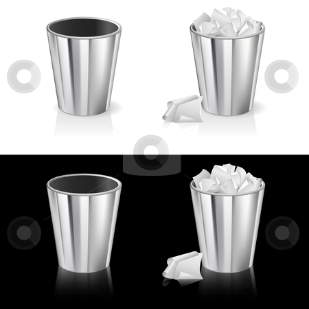 To use this stock image in your creative project, please select the size you need over to the right and click the "Add to Cart" button.
Your downloaded image will come with the Cutcaster watermark removed so don’t worry about the watermark you see on this page. Set of garbage can stock photo, Set of Garbage can. Isolated on white and black background. by dvarg
