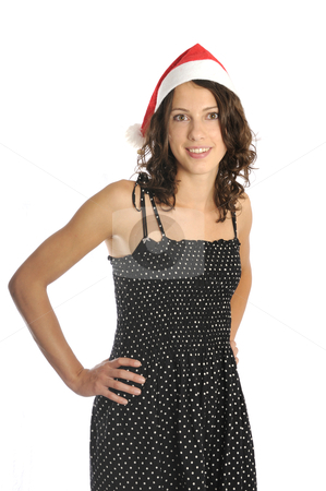 To use this stock image in your creative project, please select the size you need over to the right and click the "Add to Cart" button.
Your downloaded image will come with the Cutcaster watermark removed so don’t worry about the watermark you see on this page. Beautiful santa girl in black dress stock photo, Very beautiful caucasian woman in black dress and santa hat by www.ericfahrner.com