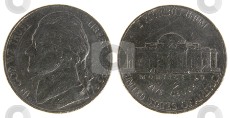 To use this stock image in your creative project, please select the size you need over to the right and click the "Add to Cart" button.
Your downloaded image will come with the Cutcaster watermark removed so don’t worry about the watermark you see on this page. Old Worn US Nickel stock photo, Both sides of an old (1993) US nickel, isolated on a white background.
by Chris Hill