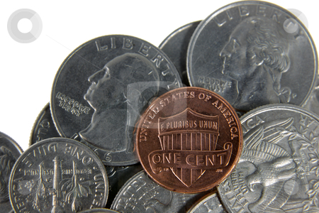 To use this stock image in your creative project, please select the size you need over to the right and click the "Add to Cart" button.
Your downloaded image will come with the Cutcaster watermark removed so don’t worry about the watermark you see on this page. Penny on US Coins stock photo, A Penny sitting amongst other US coins.
by Chris Hill