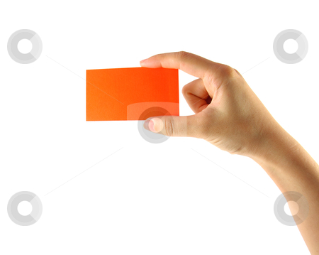 To use this stock image in your creative project, please select the size you need over to the right and click the "Add to Cart" button.
Your downloaded image will come with the Cutcaster watermark removed so don’t worry about the watermark you see on this page. Woman's hand and orange card isolated stock photo, Woman's hand and orange card isolated on white by nuchylee