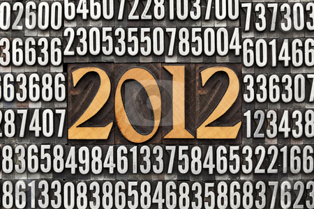 To use this stock image in your creative project, please select the size you need over to the right and click the "Add to Cart" button.
Your downloaded image will come with the Cutcaster watermark removed so don’t worry about the watermark you see on this page. Year 2012 in letterpress type stock photo, 2012 number in vintage wood letterpress printing blocks surrounded by random metal numbers by Marek Uliasz