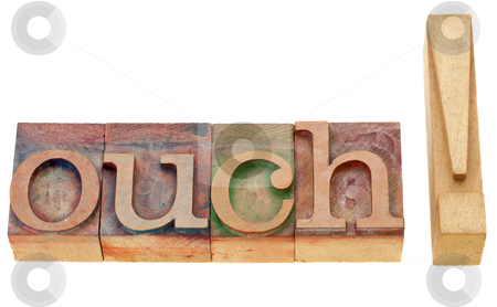 To use this stock image in your creative project, please select the size you need over to the right and click the "Add to Cart" button.
Your downloaded image will come with the Cutcaster watermark removed so don’t worry about the watermark you see on this page. Ouch exclamation in letterpress type stock photo, ouch - isolated exclamation word in vintage wood letterpress printing blocks by Marek Uliasz