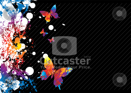 To use this stock image in your creative project, please select the size you need over to the right and click the "Add to Cart" button.
Your downloaded image will come with the Cutcaster watermark removed so don’t worry about the watermark you see on this page. Butterfly border stock vector clipart, Background with a difference in bright colours and copyspace by Michael Travers