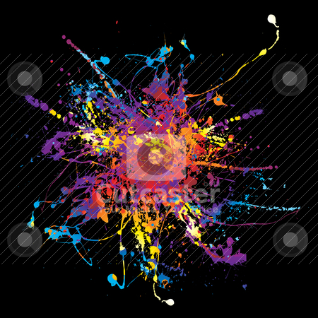 To use this stock image in your creative project, please select the size you need over to the right and click the "Add to Cart" button.
Your downloaded image will come with the Cutcaster watermark removed so don’t worry about the watermark you see on this page. Paint splat rainbow black stock vector clipart, Multi coloured rainbow ink splat background in black by Michael Travers