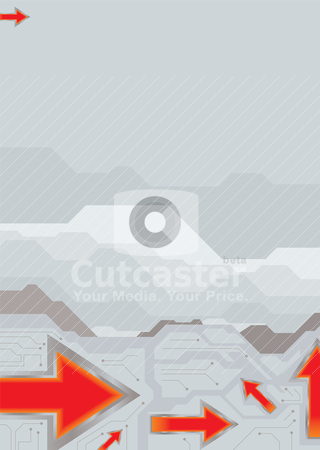 To use this stock image in your creative project, please select the size you need over to the right and click the "Add to Cart" button.
Your downloaded image will come with the Cutcaster watermark removed so don’t worry about the watermark you see on this page. Metalic arrow stock vector clipart, Technical abstract background with a circuit board theme by Michael Travers