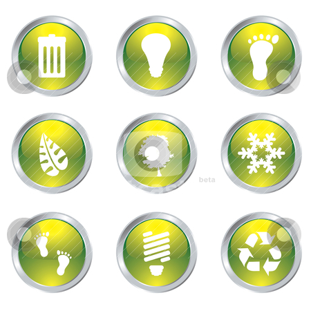 To use this stock image in your creative project, please select the size you need over to the right and click the "Add to Cart" button.
Your downloaded image will come with the Cutcaster watermark removed so don’t worry about the watermark you see on this page. Eco gel icons stock vector clipart, Ecology set of nine icons with silver bevel in green by Michael Travers