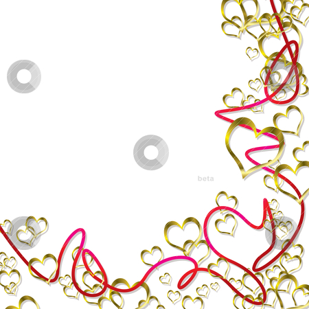 To use this stock image in your creative project, please select the size you need over to the right and click the "Add to Cart" button.
Your downloaded image will come with the Cutcaster watermark removed so don’t worry about the watermark you see on this page. Gold heart ribbon shadow stock vector clipart, Gold love hearts with shadow and red flowing ribbon by Michael Travers