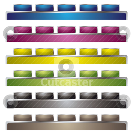 To use this stock image in your creative project, please select the size you need over to the right and click the "Add to Cart" button.
Your downloaded image will come with the Cutcaster watermark removed so don’t worry about the watermark you see on this page. Top interface stock vector clipart, Collection of six web interface with silver bevel by Michael Travers