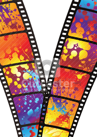 To use this stock image in your creative project, please select the size you need over to the right and click the "Add to Cart" button.
Your downloaded image will come with the Cutcaster watermark removed so don’t worry about the watermark you see on this page. Rainbow zip film stock vector clipart, Bits of film with bright rainbow ink splats by Michael Travers