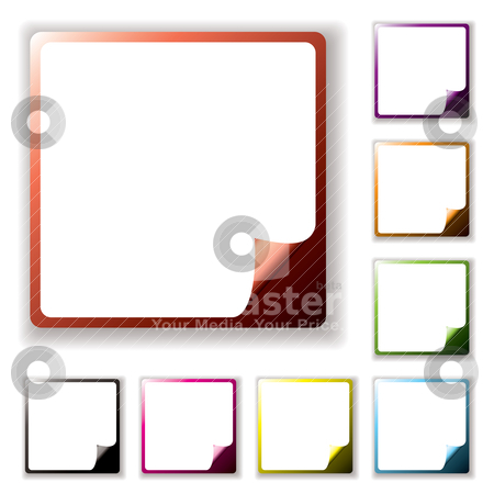 To use this stock image in your creative project, please select the size you need over to the right and click the "Add to Cart" button.
Your downloaded image will come with the Cutcaster watermark removed so don’t worry about the watermark you see on this page. Button page peel stock vector clipart, Collection of blank white label icons with page peel and drop shadow by Michael Travers