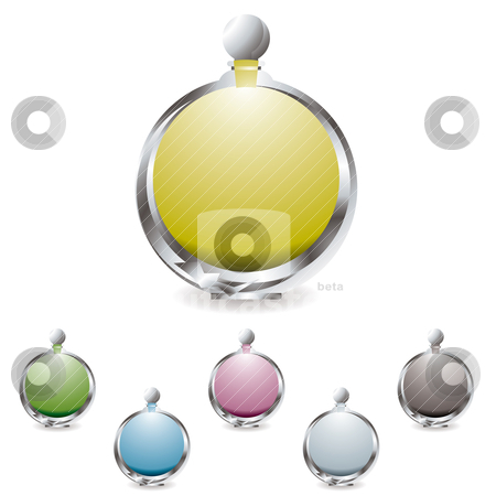 To use this stock image in your creative project, please select the size you need over to the right and click the "Add to Cart" button.
Your downloaded image will come with the Cutcaster watermark removed so don’t worry about the watermark you see on this page. Perfume bottle stock vector clipart, Collection of perfume glass bottles in a variation of colors by Michael Travers