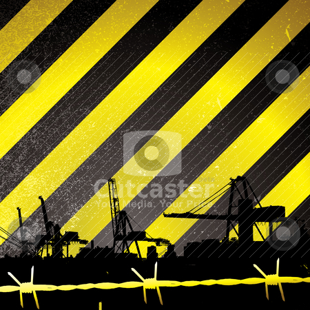To use this stock image in your creative project, please select the size you need over to the right and click the "Add to Cart" button.
Your downloaded image will come with the Cutcaster watermark removed so don’t worry about the watermark you see on this page. Crane stripe stock vector clipart, Crane silhouette with yellow and black stripes and barbwire by Michael Travers