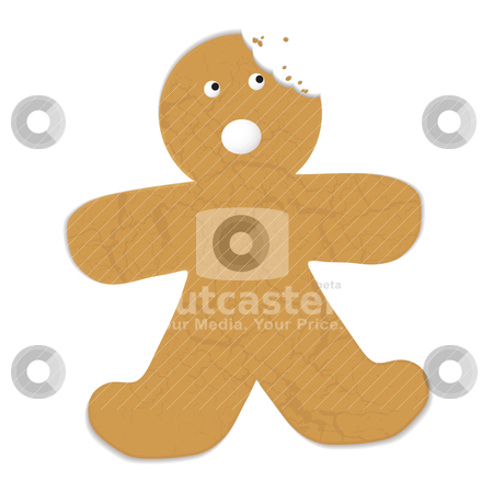 To use this stock image in your creative project, please select the size you need over to the right and click the "Add to Cart" button.
Your downloaded image will come with the Cutcaster watermark removed so don’t worry about the watermark you see on this page. Gingerbread man bite stock vector clipart, Gingerbread man with a bite out of his head and startled expression by Michael Travers