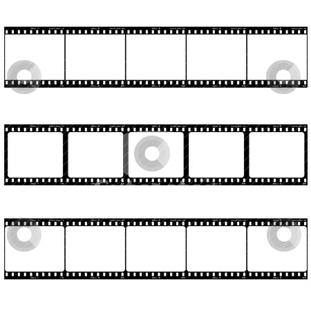 To use this stock image in your creative project, please select the size you need over to the right and click the "Add to Cart" button.
Your downloaded image will come with the Cutcaster watermark removed so don’t worry about the watermark you see on this page. Photo film strip stock vector clipart, Strip of three reels with room to add your own image by Michael Travers