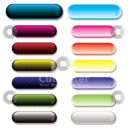 To use this stock image in your creative project, please select the size you need over to the right and click the "Add to Cart" button.
Your downloaded image will come with the Cutcaster watermark removed so don’t worry about the watermark you see on this page. Gel glow button variation stock vector clipart, Collection of colorful gel filled buttons with shadow effect by Michael Travers