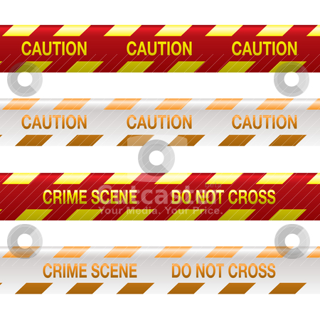 To use this stock image in your creative project, please select the size you need over to the right and click the "Add to Cart" button.
Your downloaded image will come with the Cutcaster watermark removed so don’t worry about the watermark you see on this page. Crime scene tape red stock vector clipart, Four strips of crime scene tape in red and yellow with shadow effect by Michael Travers