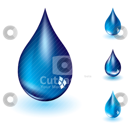 To use this stock image in your creative project, please select the size you need over to the right and click the "Add to Cart" button.
Your downloaded image will come with the Cutcaster watermark removed so don’t worry about the watermark you see on this page. Water droplet four stock vector clipart, Collection of four water droplets with varying shades of blue by Michael Travers