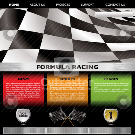 To use this stock image in your creative project, please select the size you need over to the right and click the "Add to Cart" button.
Your downloaded image will come with the Cutcaster watermark removed so don’t worry about the watermark you see on this page. Formula racing web stock vector clipart, Motor racing concept web page with room to add your own text by Michael Travers