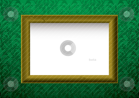 To use this stock image in your creative project, please select the size you need over to the right and click the "Add to Cart" button.
Your downloaded image will come with the Cutcaster watermark removed so don’t worry about the watermark you see on this page. Gold frame on green stock vector clipart, Green wallpaper background with golden wooden picture frame by Michael Travers