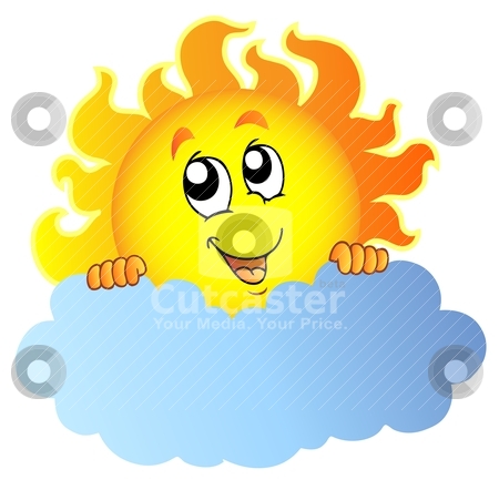 To use this stock image in your creative project, please select the size you need over to the right and click the "Add to Cart" button.
Your downloaded image will come with the Cutcaster watermark removed so don’t worry about the watermark you see on this page. Cartoon Sun holding cloud stock vector clipart, Cartoon Sun holding cloud - vector illustration. by Klara Viskova