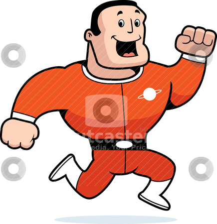 To use this stock image in your creative project, please select the size you need over to the right and click the "Add to Cart" button.
Your downloaded image will come with the Cutcaster watermark removed so don’t worry about the watermark you see on this page. Astronaut Running stock vector clipart, A happy cartoon astronaut running and smiling. by cthoman