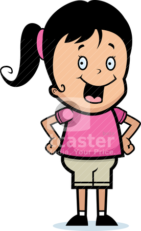 To use this stock image in your creative project, please select the size you need over to the right and click the "Add to Cart" button.
Your downloaded image will come with the Cutcaster watermark removed so don’t worry about the watermark you see on this page. Girl Smiling stock vector clipart, A happy cartoon girl standing and smiling. by cthoman
