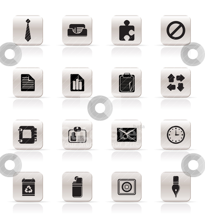 To use this stock image in your creative project, please select the size you need over to the right and click the "Add to Cart" button.
Your downloaded image will come with the Cutcaster watermark removed so don’t worry about the watermark you see on this page. Simple Business and Office Icons stock vector clipart, Simple Business and Office Icons - Vector Icon Set by Stoyan Haytov