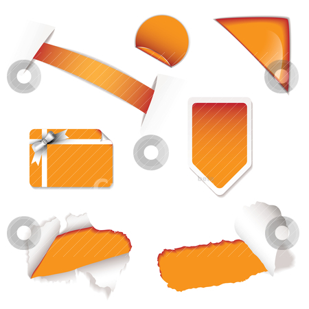 To use this stock image in your creative project, please select the size you need over to the right and click the "Add to Cart" button.
Your downloaded image will come with the Cutcaster watermark removed so don’t worry about the watermark you see on this page. Shop sale elements orange stock vector clipart, Collection of shop sale stickers for price promotion by Michael Travers