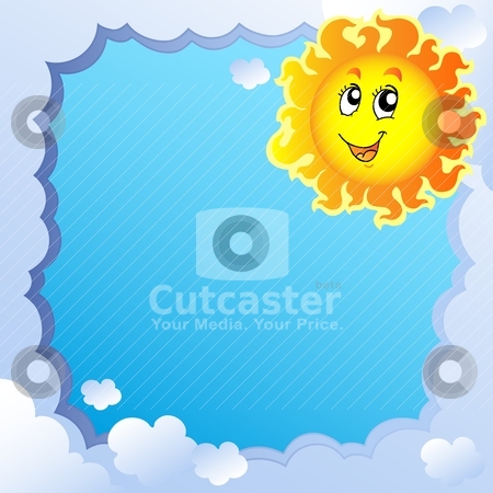 To use this stock image in your creative project, please select the size you need over to the right and click the "Add to Cart" button.
Your downloaded image will come with the Cutcaster watermark removed so don’t worry about the watermark you see on this page. Cloudy frame with Sun 2 stock vector clipart, Cloudy frame with Sun 2 - vector illustration. by Klara Viskova