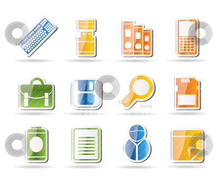 To use this stock image in your creative project, please select the size you need over to the right and click the "Add to Cart" button.
Your downloaded image will come with the Cutcaster watermark removed so don’t worry about the watermark you see on this page. Business and Office tools icons stock vector clipart, Business and Office tools icons - vector icon set 3 by Stoyan Haytov