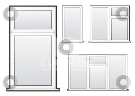 To use this stock image in your creative project, please select the size you need over to the right and click the "Add to Cart" button.
Your downloaded image will come with the Cutcaster watermark removed so don’t worry about the watermark you see on this page. Window collection stock vector clipart, White plastic double glazed window illustration collection concept by Michael Travers