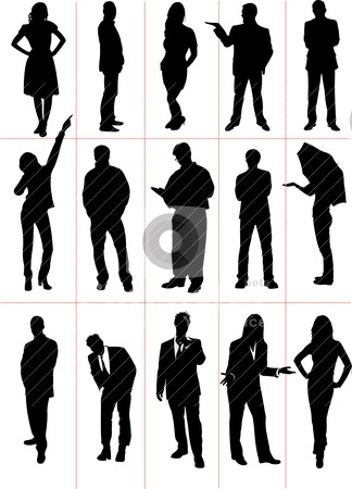 To use this stock image in your creative project, please select the size you need over to the right and click the "Add to Cart" button.
Your downloaded image will come with the Cutcaster watermark removed so don’t worry about the watermark you see on this page. People silhouettes. Vector illustration stock vector clipart, People silhouettes. Vector illustration by Leonid Dorfman