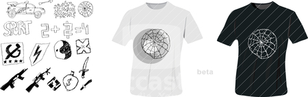 To use this stock image in your creative project, please select the size you need over to the right and click the "Add to Cart" button.
Your downloaded image will come with the Cutcaster watermark removed so don’t worry about the watermark you see on this page. T-shirt design template stock vector clipart, T-shirt design vector template with sample of hand draw print by sermax55