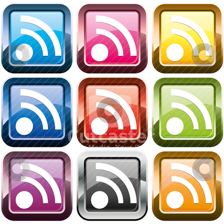To use this stock image in your creative project, please select the size you need over to the right and click the "Add to Cart" button.
Your downloaded image will come with the Cutcaster watermark removed so don’t worry about the watermark you see on this page. Set of rss buttons stock vector clipart, Set of rss buttons, multicolored, vector illustration by Mykhaylo Kushch