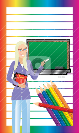To use this stock image in your creative project, please select the size you need over to the right and click the "Add to Cart" button.
Your downloaded image will come with the Cutcaster watermark removed so don’t worry about the watermark you see on this page. Teacher Business Card 2 stock vector clipart, Vector of Business Card. Teacher with Chalkboard and notebook. There is room for text. See others in this series. by Basheera Hassanali
