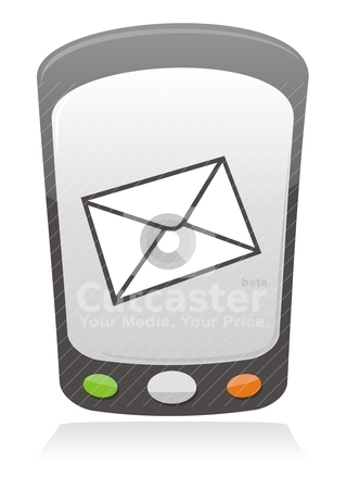 To use this stock image in your creative project, please select the size you need over to the right and click the "Add to Cart" button.
Your downloaded image will come with the Cutcaster watermark removed so don’t worry about the watermark you see on this page. Mobile message icon stock vector clipart, Illustration of a message envelope on a mobile phone screen by fractal.gr
