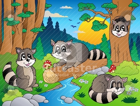 To use this stock image in your creative project, please select the size you need over to the right and click the "Add to Cart" button.
Your downloaded image will come with the Cutcaster watermark removed so don’t worry about the watermark you see on this page. Forest scene with various animals 7 stock vector clipart, Forest scene with various animals 7 - vector illustration. by Klara Viskova