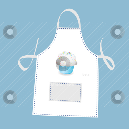 To use this stock image in your creative project, please select the size you need over to the right and click the "Add to Cart" button.
Your downloaded image will come with the Cutcaster watermark removed so don’t worry about the watermark you see on this page. Cupcake apron stock vector clipart, Small cupcake apron concept with blue background by Michael Travers