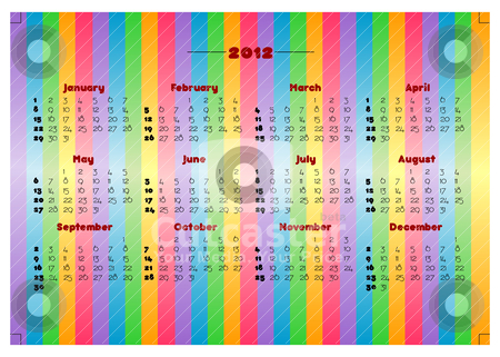 To use this stock image in your creative project, please select the size you need over to the right and click the "Add to Cart" button.
Your downloaded image will come with the Cutcaster watermark removed so don’t worry about the watermark you see on this page. Creative 2012 calender template stock vector clipart, elegant and colorful creative 2012 new years calendar template by scorpydesign