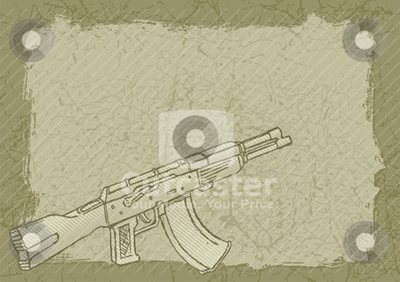 To use this stock image in your creative project, please select the size you need over to the right and click the "Add to Cart" button.
Your downloaded image will come with the Cutcaster watermark removed so don’t worry about the watermark you see on this page. Firearm on grunge stock vector clipart, Firearm sketch with woodcut shading on grunge tan background. by fractal.gr