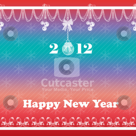 To use this stock image in your creative project, please select the size you need over to the right and click the "Add to Cart" button.
Your downloaded image will come with the Cutcaster watermark removed so don’t worry about the watermark you see on this page. Happy New Year stock vector clipart, Beautiful abstract background of Happy New Year 2012 greeting card
by Sasas Design